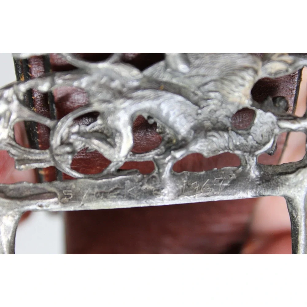 Vintage 60s Synek Belt Buckle Signed by Richard Synek 1969 NYC 37